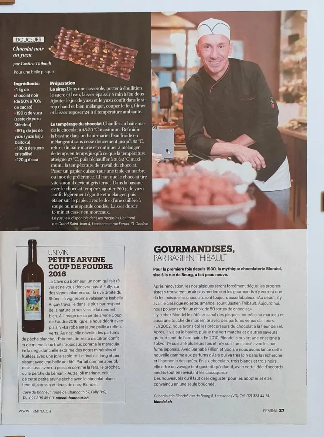 Chocolat aux parfums de l'Asie avec une Petite Arvine 2016 - Image 1